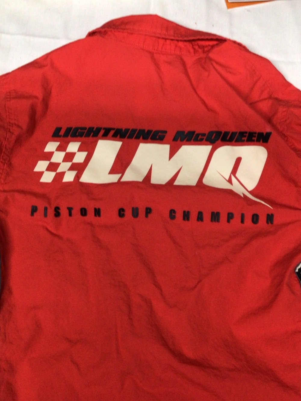 Disney Red Button-Front Racing Shirt with Cars Patches  KA CHOW    McQueen - Picture 11 of 11